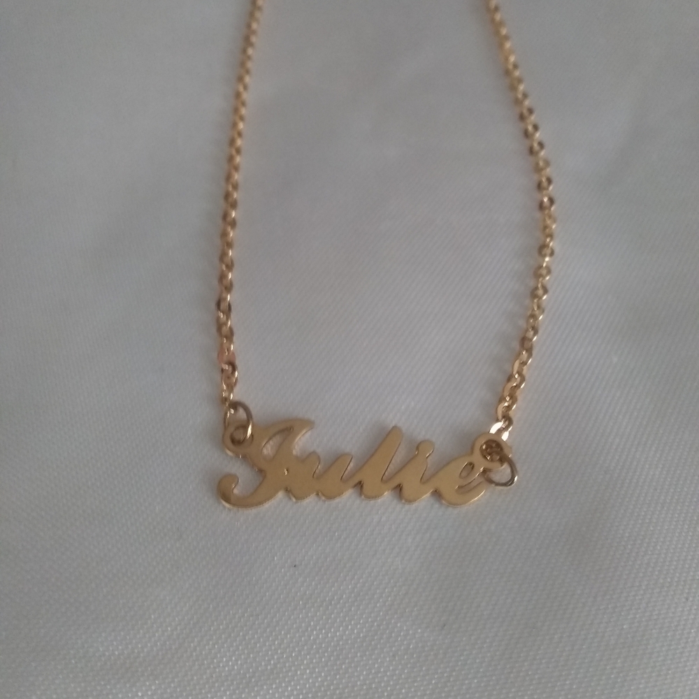 "JULIE" gold tone necklace 16"